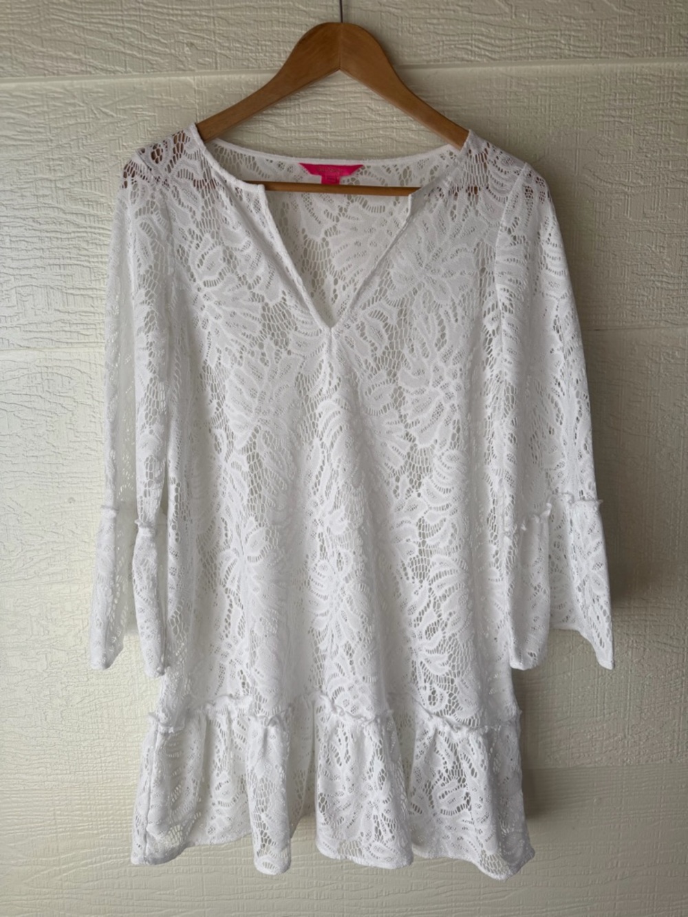 Lilly Pulitzer White Lace Swim Cover Up Tunic Size S